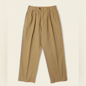 1930s IVY Style Double Pleated Chino Academia Trousers Khaki OLD MONEY